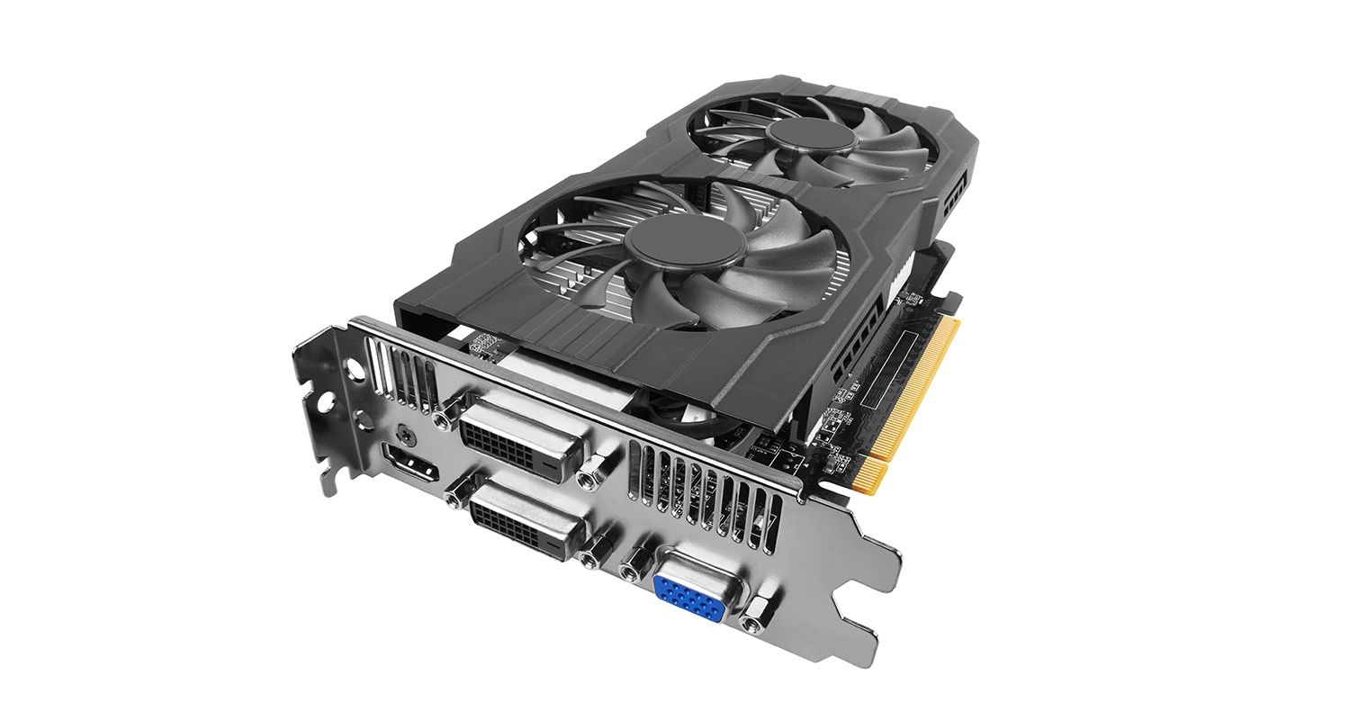 Computer graphics card on a white background